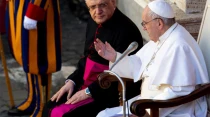 El Papa Francisco durante la Audiencia General. Foto: Vatican Media