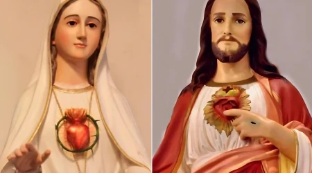 El Inmaculado Corazón de María y el Sagrado Corazón de Jesús en la Iglesia Santa María (Ohio)